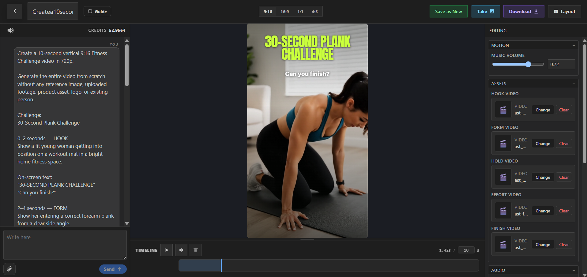 PlayableLab fitness video editor preview