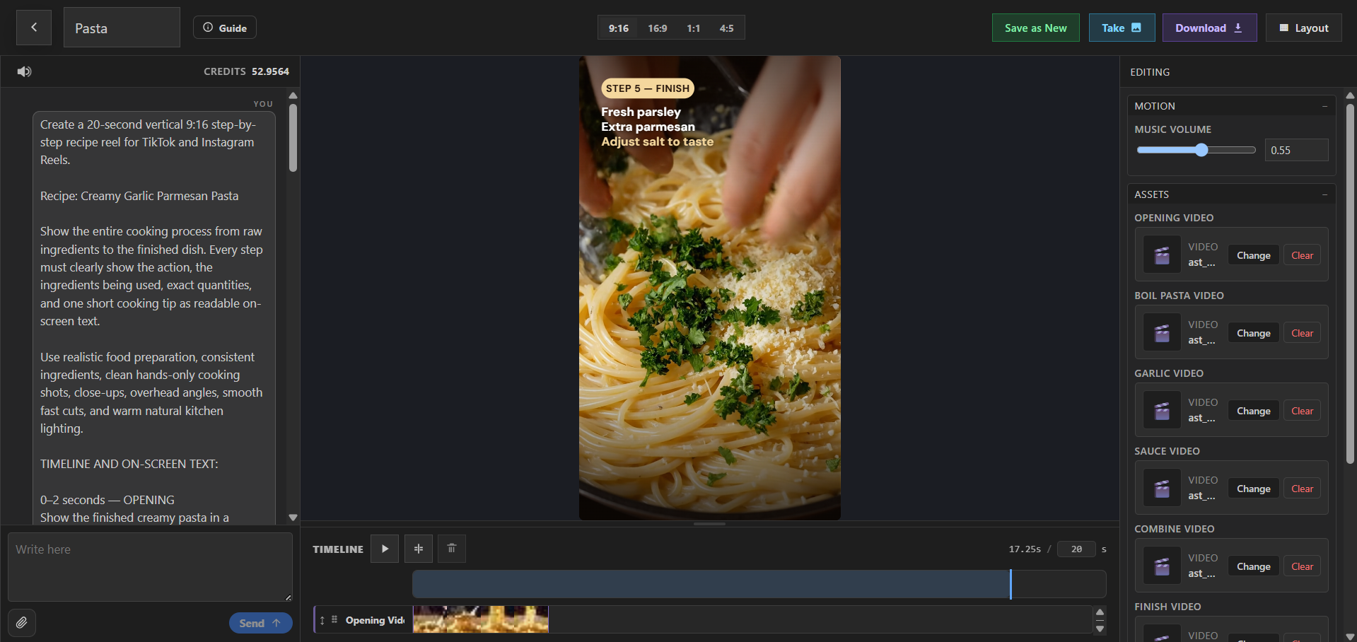 PlayableLab recipe video editor preview